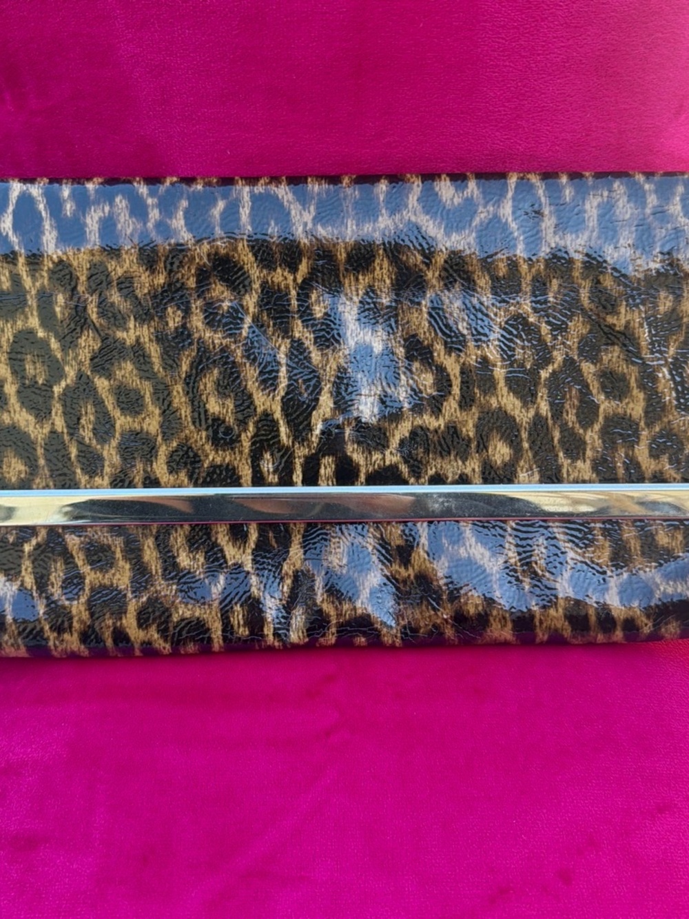 Leopard Clutch with snap closure